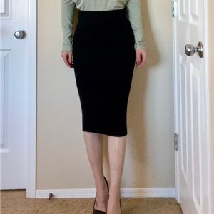 Express Fine Rib Stretch Sweater Tube Skirt